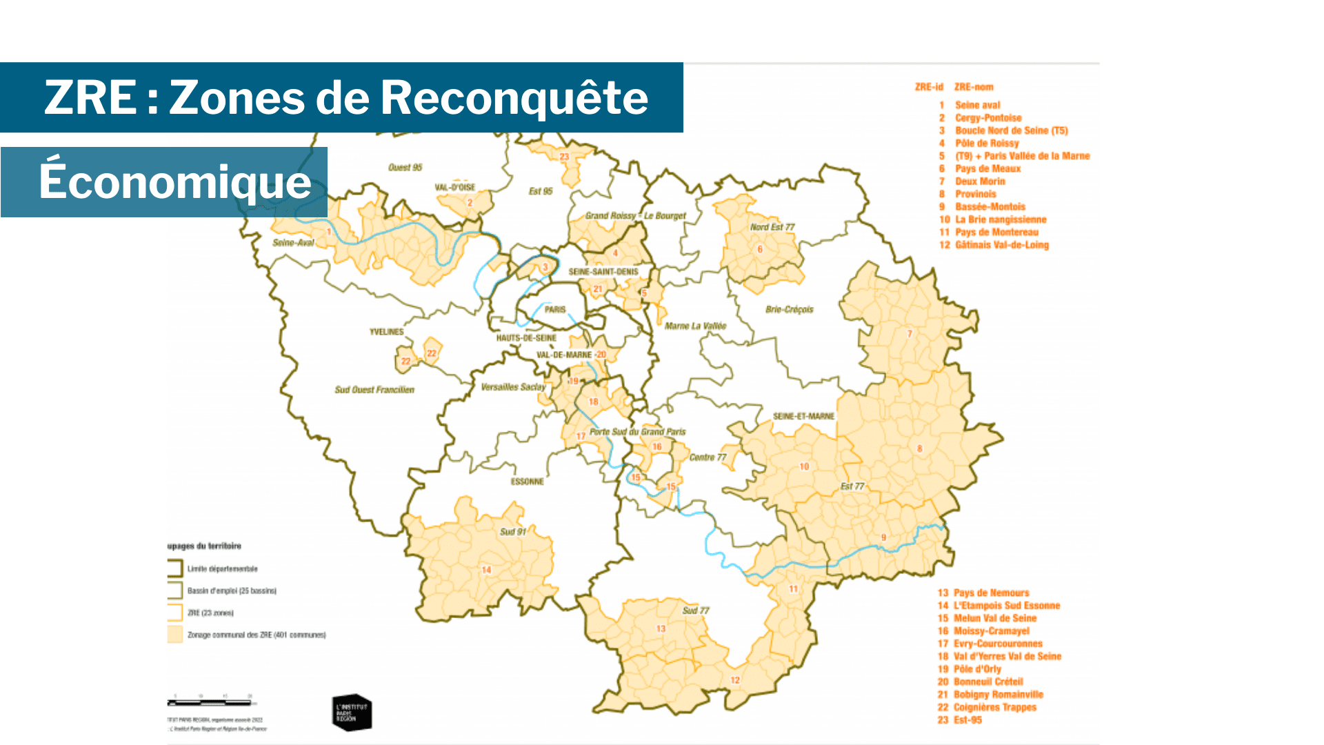 23 zones de reconquête économique CRESS IdF Chambre Régionale de l'Économie Sociale et